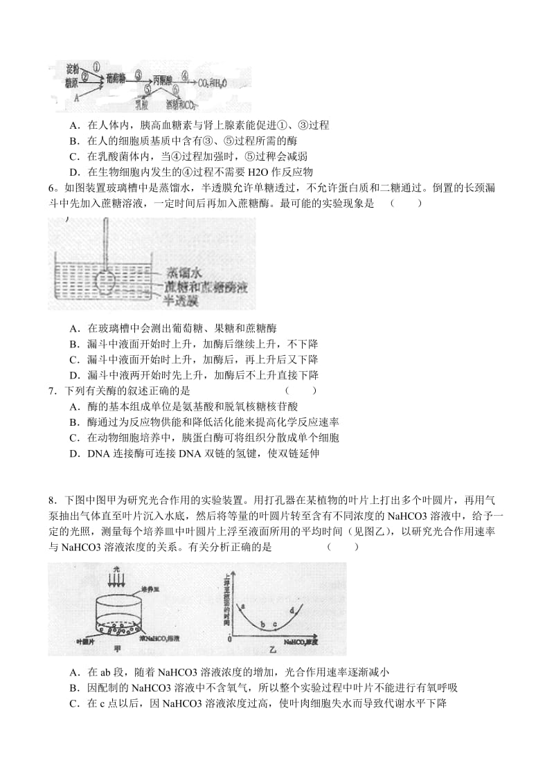 2019-2020年高三“一模”适应性考试生物试题.doc_第2页