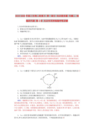 2019-2020年高三生物二輪復(fù)習(xí) 第一部分 知識落實篇 專題二 細胞的代謝 第2講 光合作用和細胞呼吸講解.doc