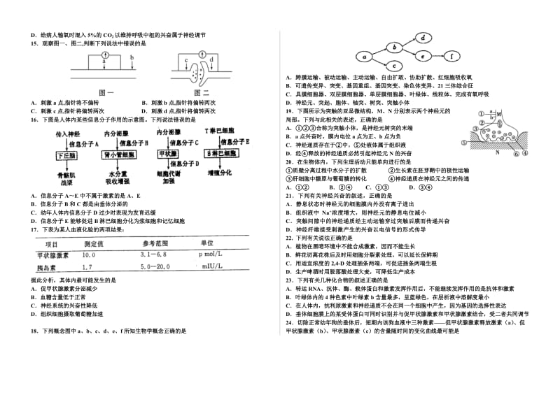 2019-2020年高二上学期第四次月考生物试题 含答案.doc_第2页