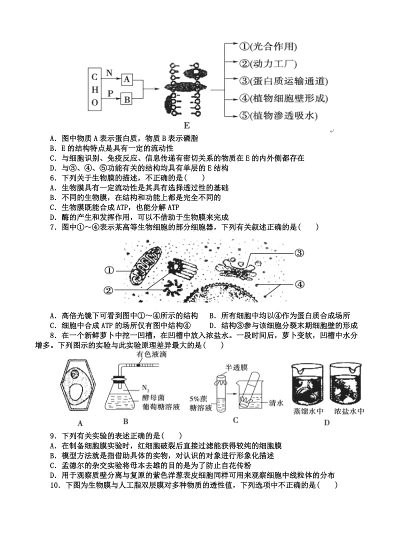 2019-2020年高三上学期第二次检测（11月）考试生物试题.doc_第2页