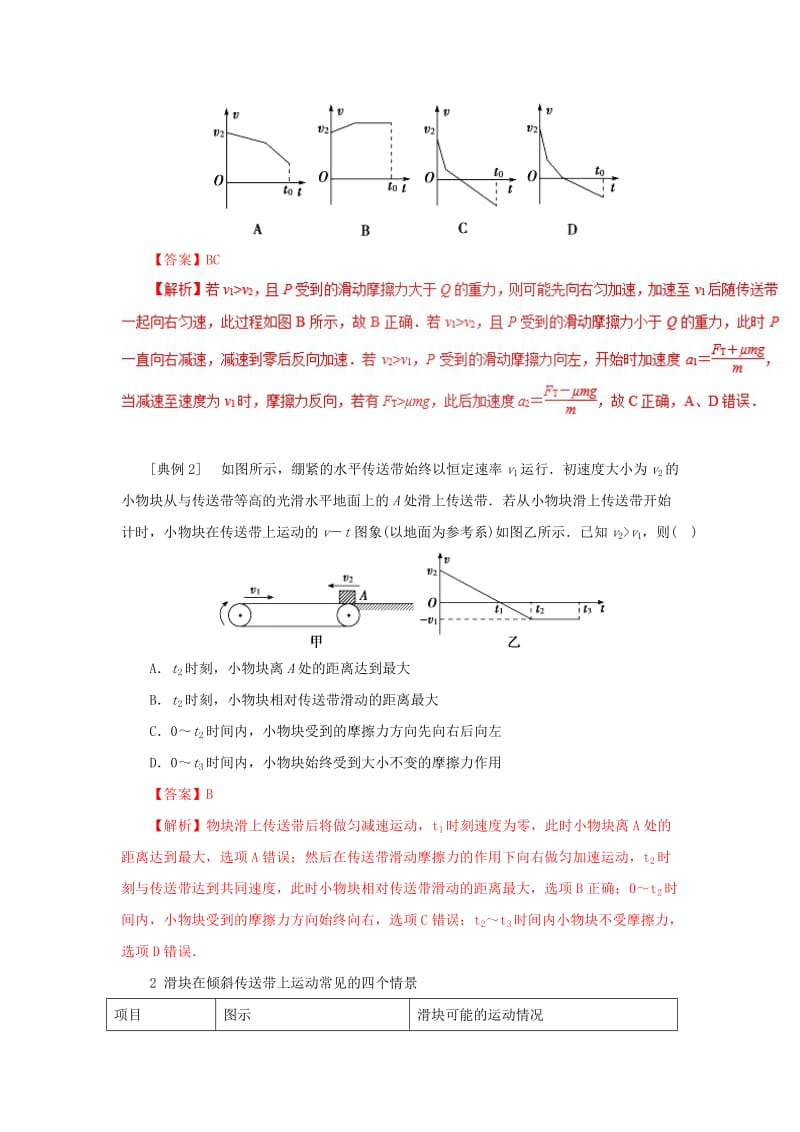 2019-2020年高一物理力学专题提升专题11牛顿运动定律的应用之传送带模型.doc_第2页