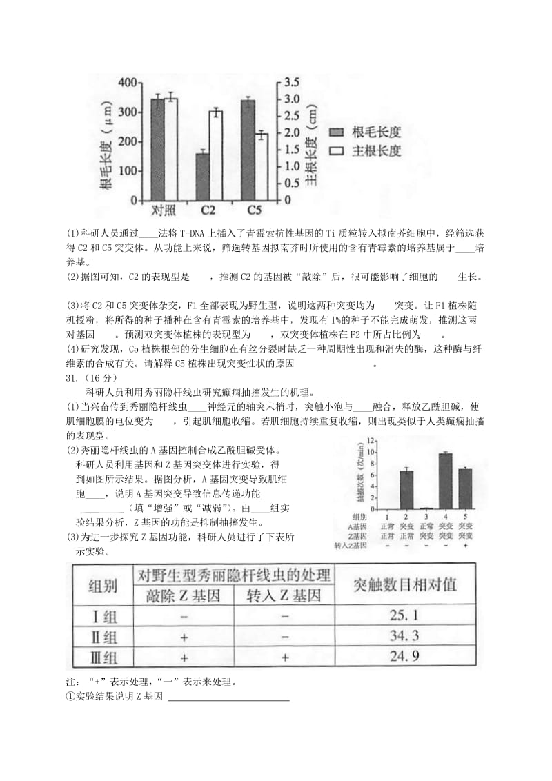 2019-2020年高三生物5月期末练习二模试题.doc_第3页