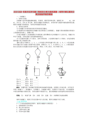 2019-2020年高中化學(xué)專題一物質(zhì)的分離與提純課題1海帶中碘元素的分離及檢驗學(xué)案蘇教版.doc