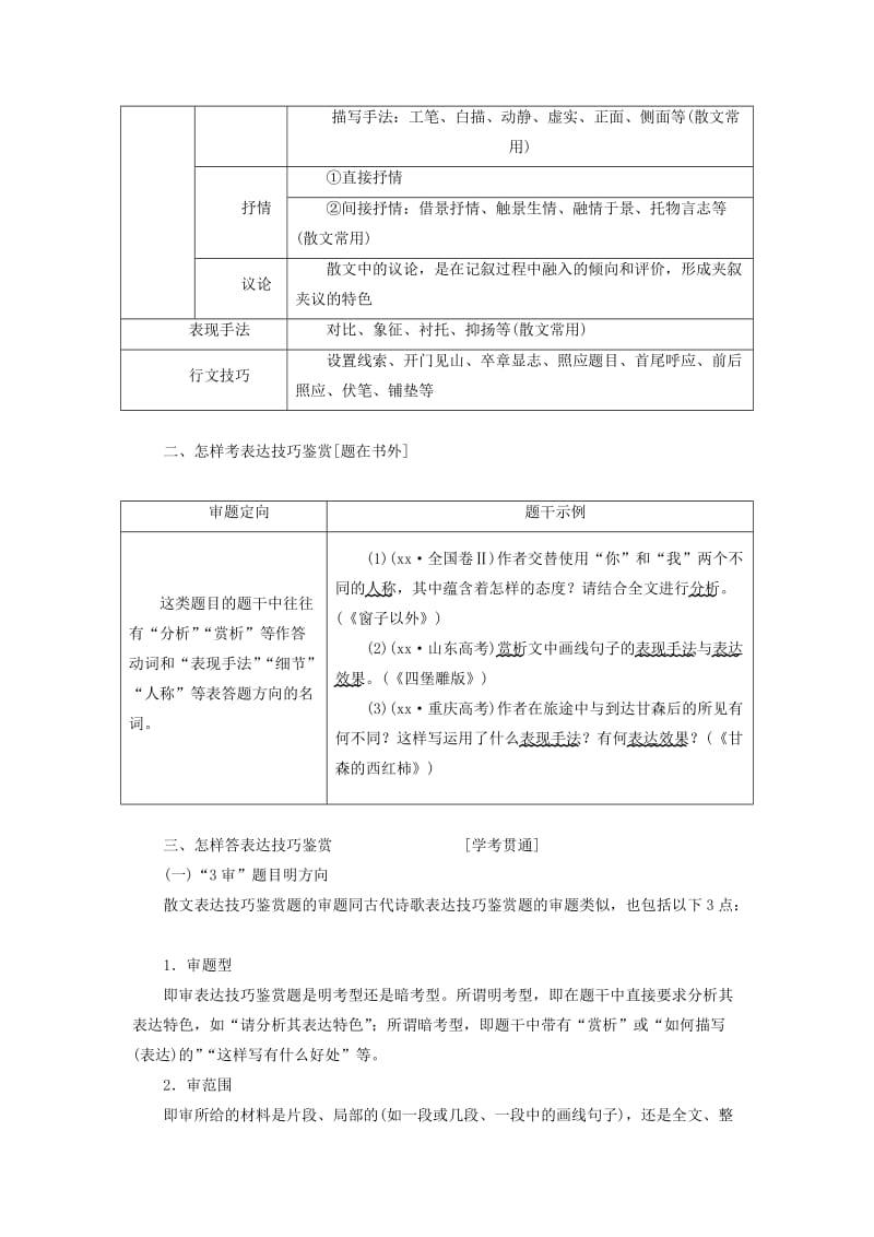 2019年高考语文一轮复习专题九文学类文本二散文阅读第5讲判定准分析透准解散文技巧语言鉴赏题.doc_第2页