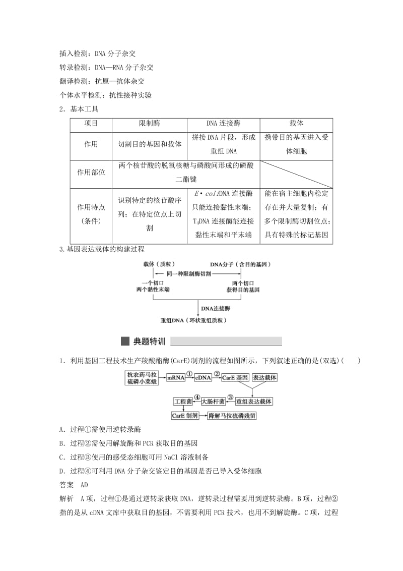 2019-2020年高三生物 考前三个月 专题12 现代生物科技.doc_第2页