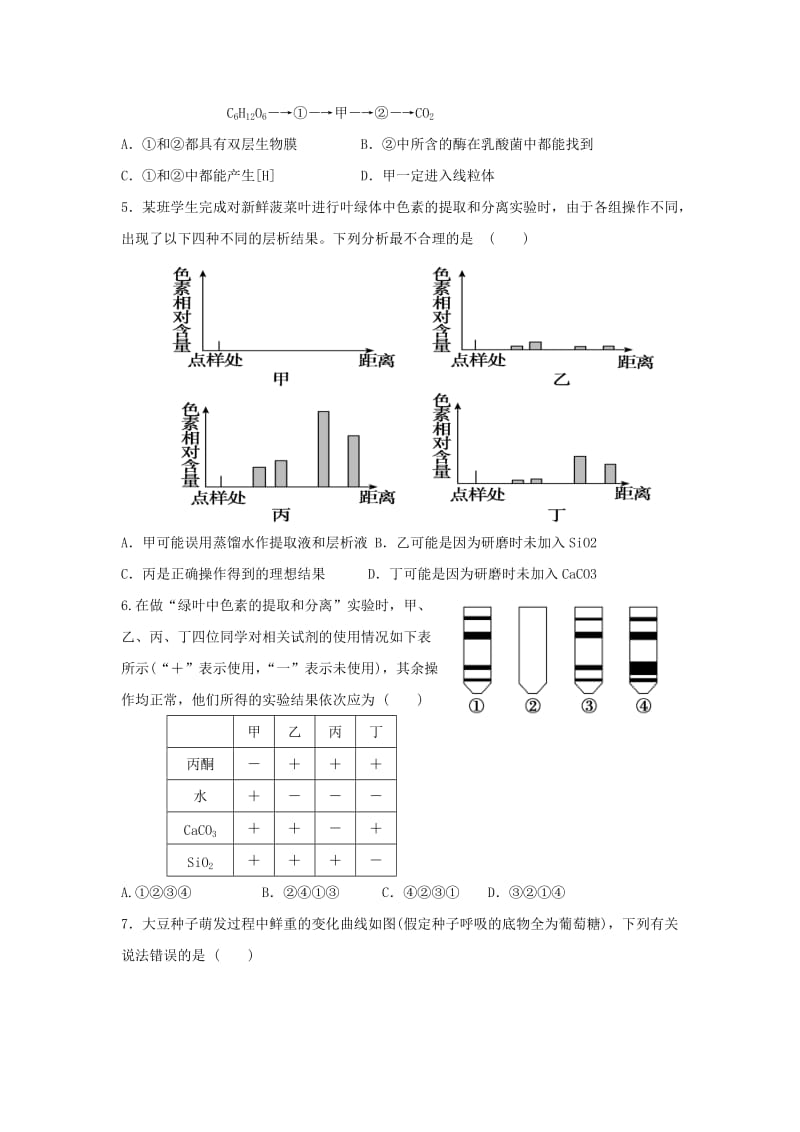 2019-2020年高三生物上学期培优练习试卷（十七）.doc_第2页