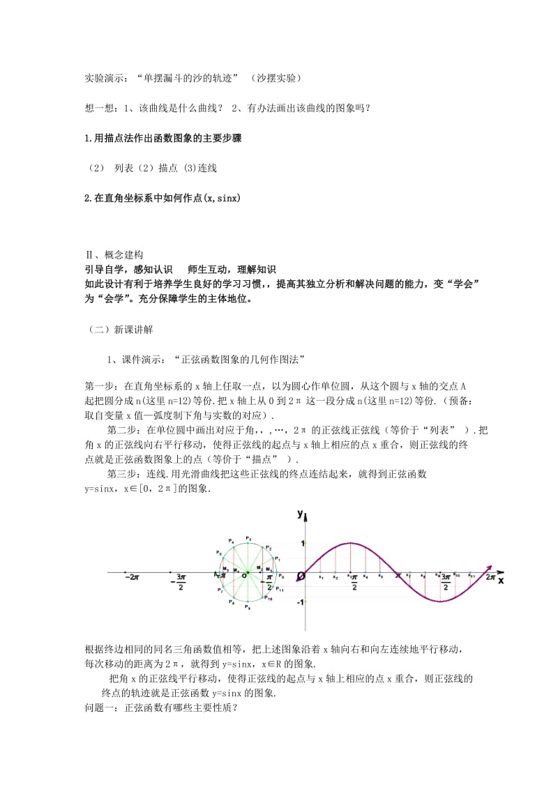 2019-2020年高一数学 正弦函数余弦函数的图像说课稿 大纲人教版.doc_第3页