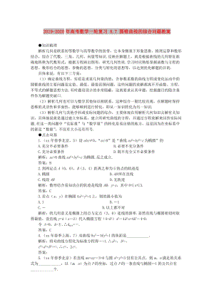 2019-2020年高考數(shù)學(xué)一輪復(fù)習(xí) 8.7 圓錐曲線的綜合問(wèn)題教案.doc