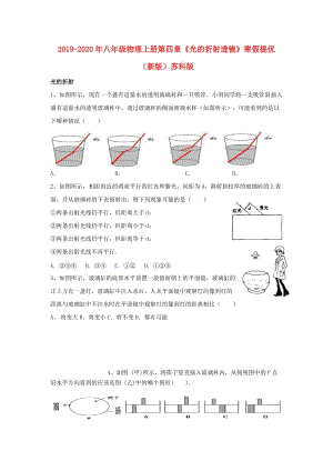 2019-2020年八年級物理上冊第四章《光的折射透鏡》寒假提優(yōu)（新版）蘇科版.doc