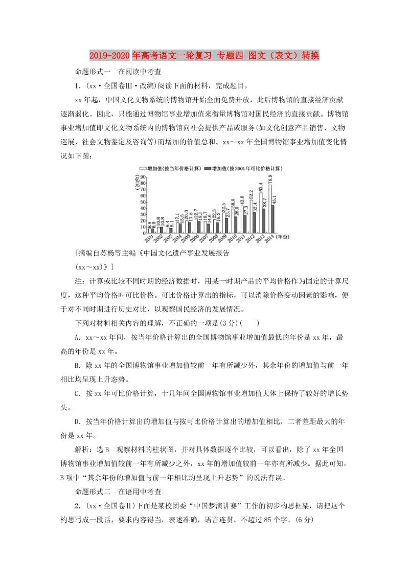 2019-2020年高考语文一轮复习 专题四 图文（表文）转换.doc_第1页