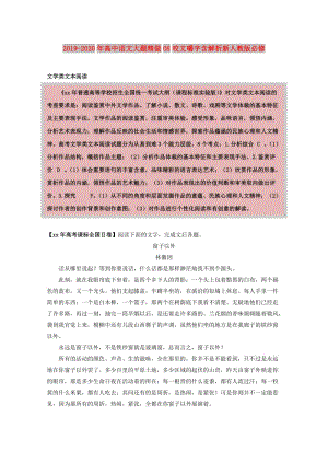 2019-2020年高中語(yǔ)文大題精做08咬文嚼字含解析新人教版必修.doc