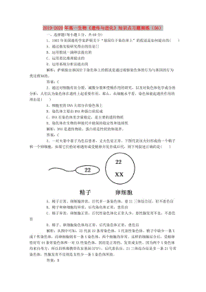 2019-2020年高一生物《遺傳與進化》知識點習(xí)題演練（56）.doc