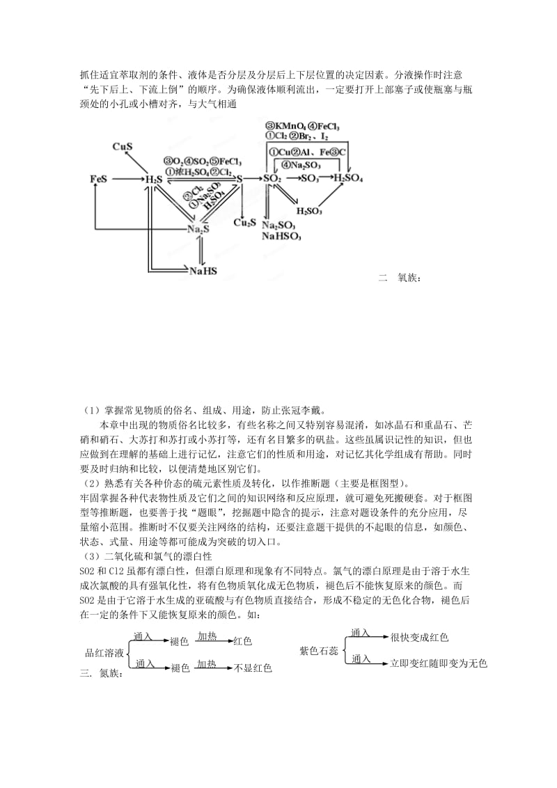 2019-2020年高考化学二轮 专题训练 专题十一 常见非金属元素单质及其重要化合物教案（学生版）.doc_第2页