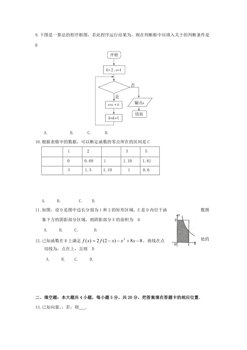 2019-2020年高三数学上学期期中试题 理(I).doc_第2页