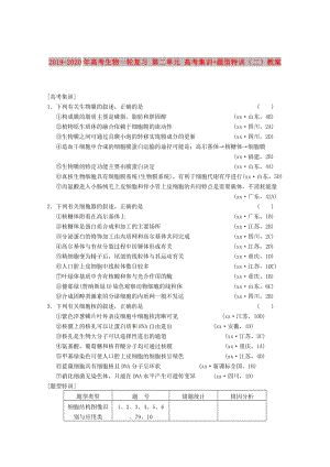 2019-2020年高考生物一輪復(fù)習(xí) 第二單元 高考集訓(xùn)+題型特訓(xùn)（二）教案.doc