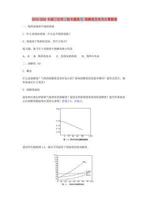 2019-2020年高三化學(xué)二輪專(zhuān)題復(fù)習(xí) 溶解度及有關(guān)計(jì)算教案.doc