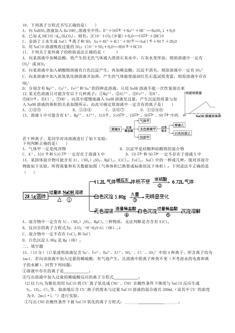 2019-2020年高三化学下学期尖子生专题训练试题（二）.doc_第2页