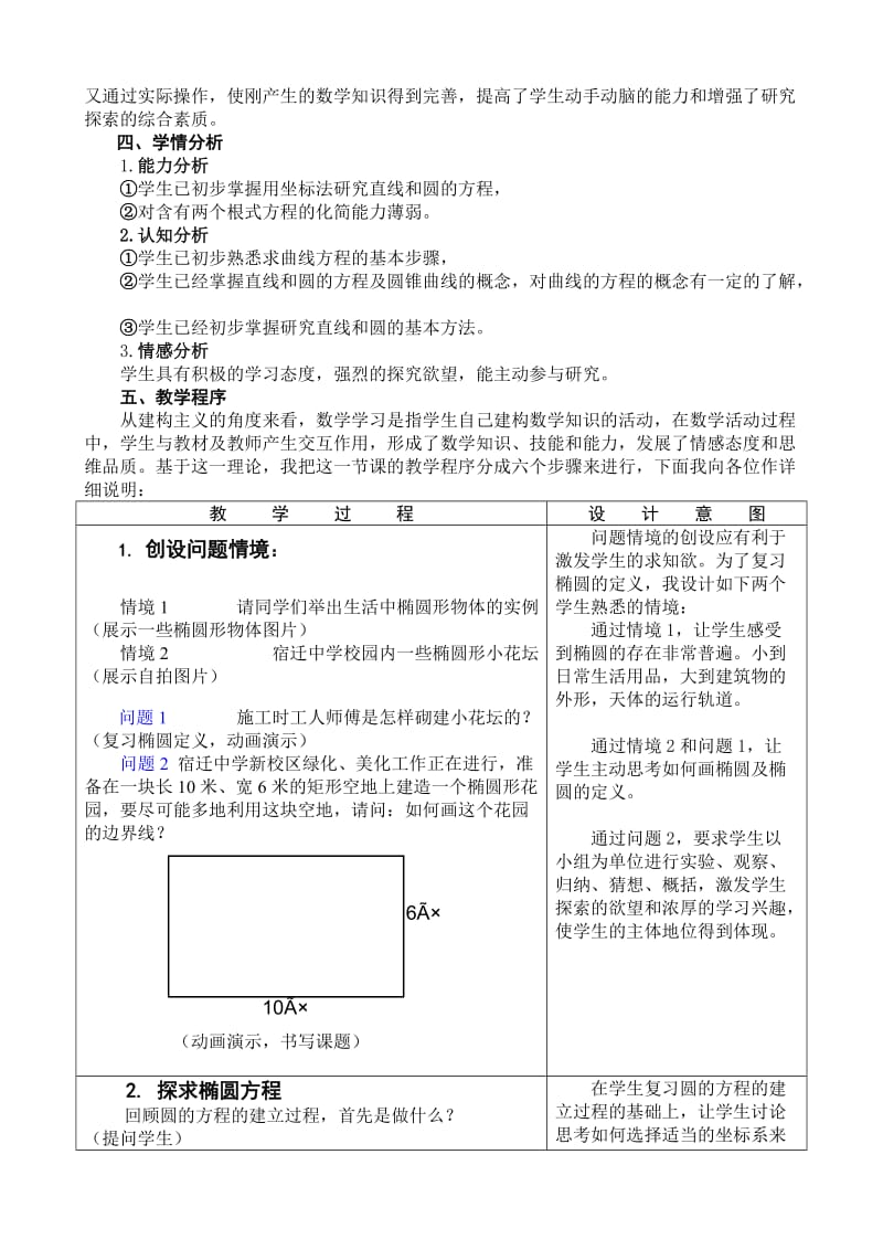 2019-2020年高中数学《椭圆的标准方程》说课稿 新人教A版必修1.doc_第2页