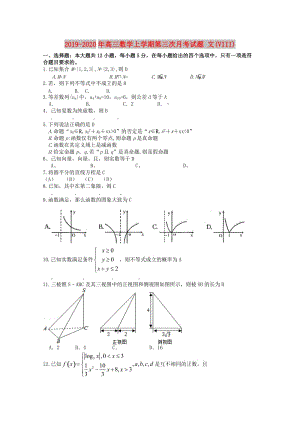 2019-2020年高三數(shù)學(xué)上學(xué)期第三次月考試題 文(VIII).doc