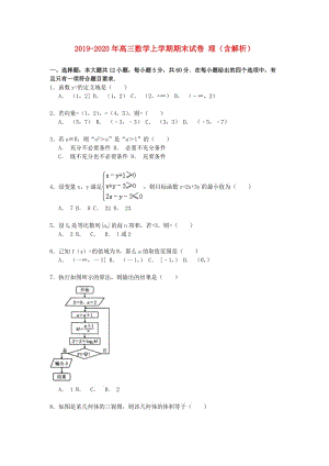 2019-2020年高三數(shù)學(xué)上學(xué)期期末試卷 理（含解析）.doc