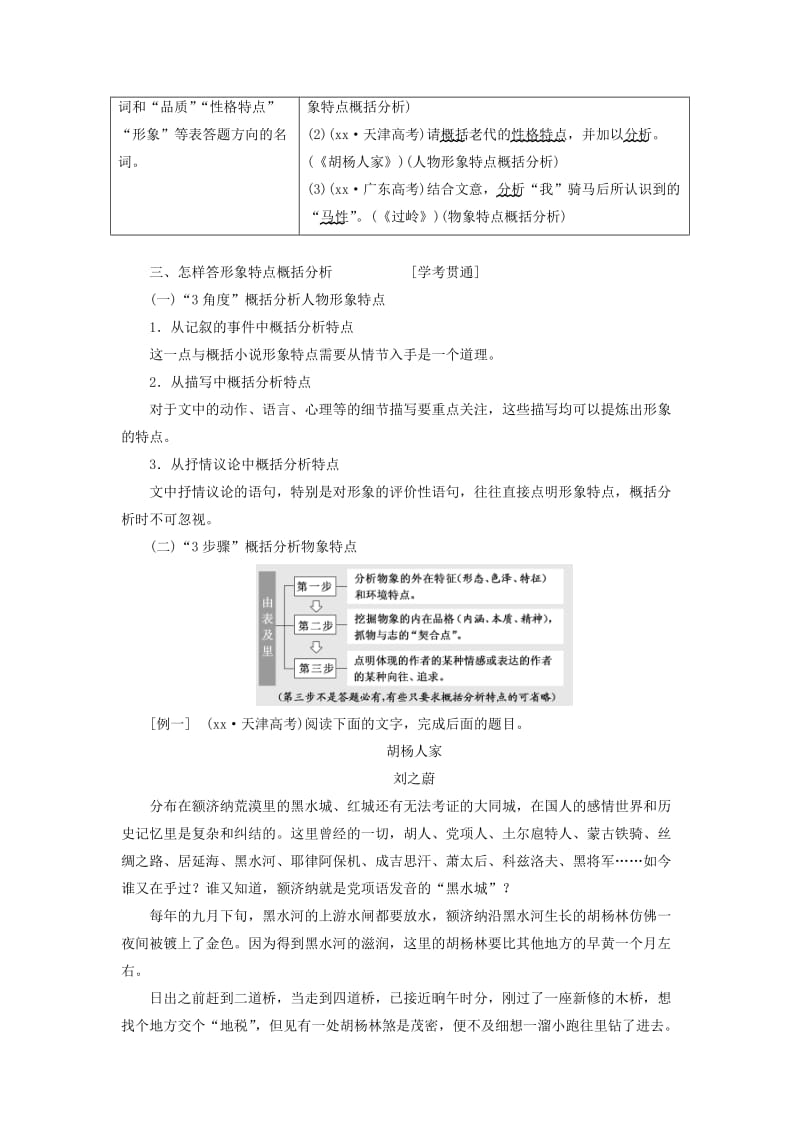 2019年高考语文一轮复习 专题九 文学类文本（二）散文阅读 第6讲 多维挖掘、深入分析完胜形象概括鉴赏题.doc_第2页