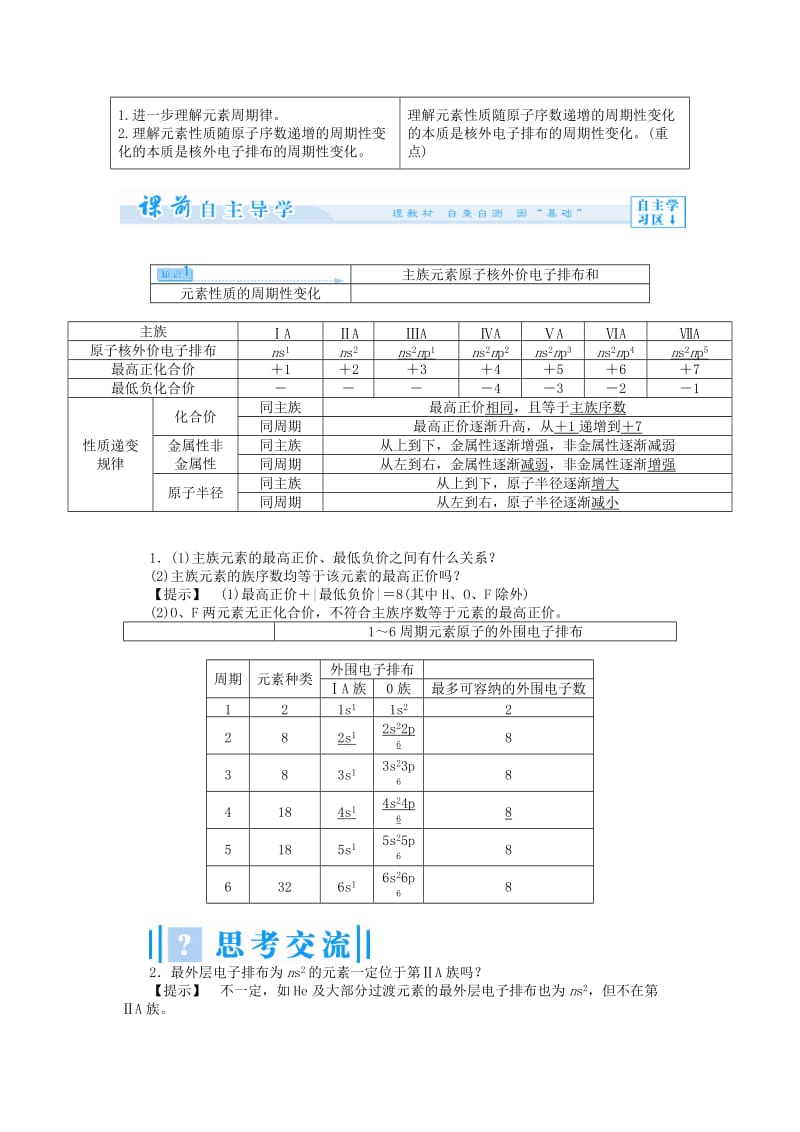 2019-2020年高中化学 专题2 第二单元 元素性质的递变规律教学设计 苏教版选修3.doc_第2页