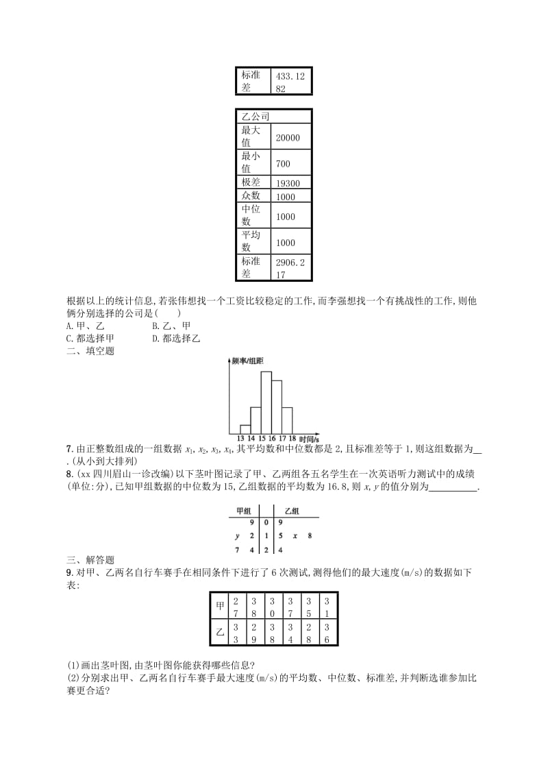 2019-2020年高考数学二轮复习 专题能力训练17 统计与统计案例 文.doc_第2页