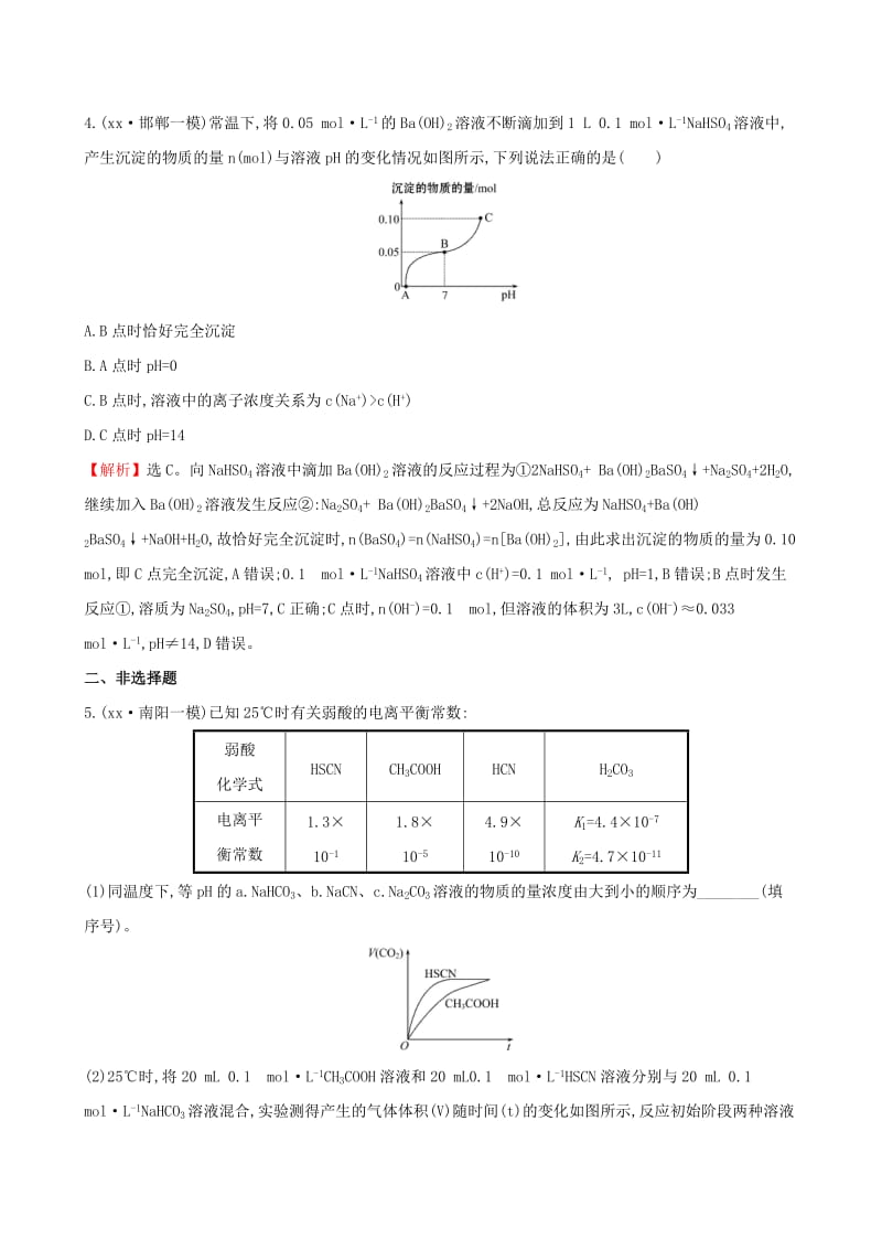 2019-2020年高考化学二轮复习专题能力提升练七第一篇专题通关攻略专题二基本理论3电解质溶液.doc_第3页