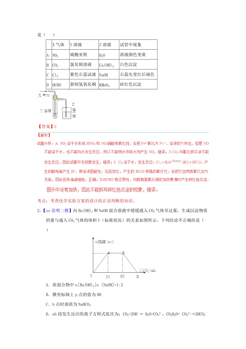 2019-2020年高考化学题型步步衔接 专题10《元素及化合物性质》（含解析）.doc_第2页