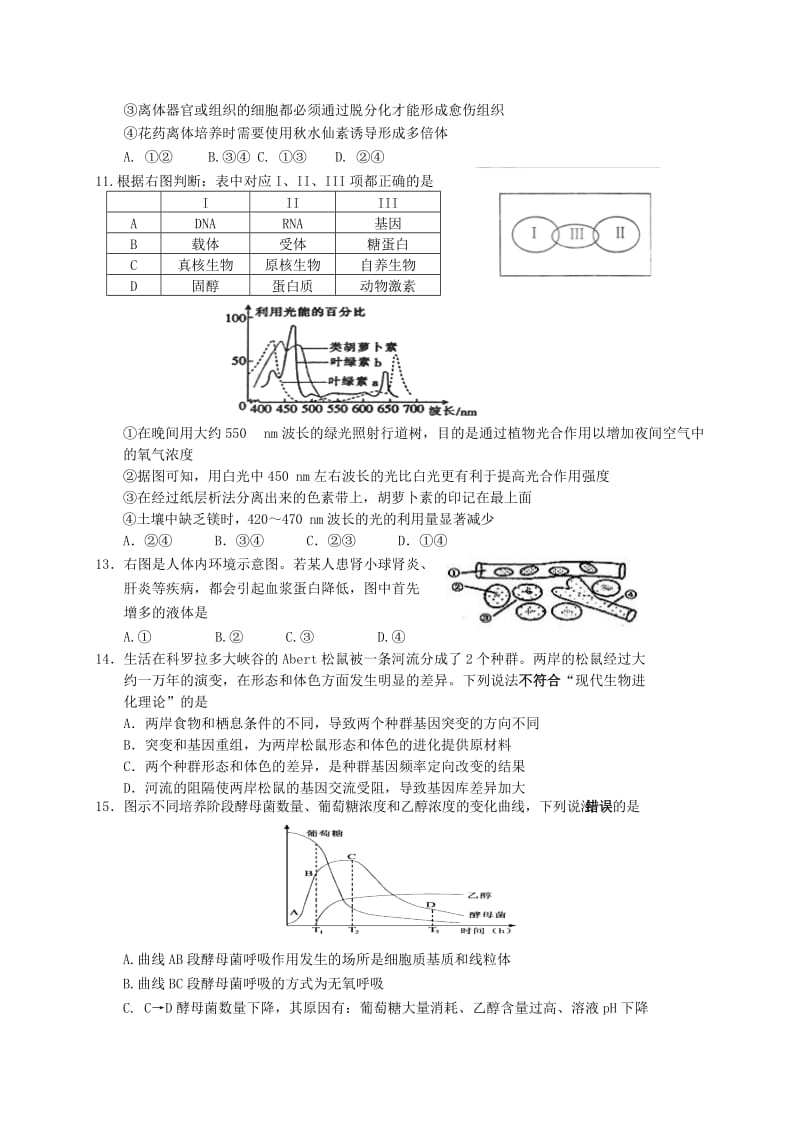 2019-2020年高三生物12月质量检测试题.doc_第2页