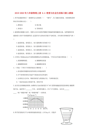 2019-2020年八年級(jí)物理上冊(cè) 6.4 密度與社會(huì)生活練習(xí)新人教版.doc