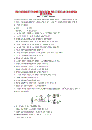 2019-2020年高三生物第一輪復(fù)習(xí) 第7單元 第24講 免疫調(diào)節(jié)試題 新人教版.doc