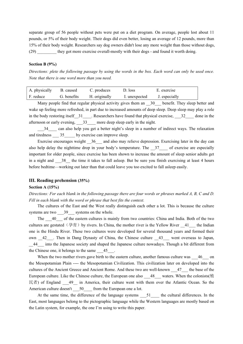 2019-2020年高一下学期期中考试英语试题 含答案(VII).doc_第3页