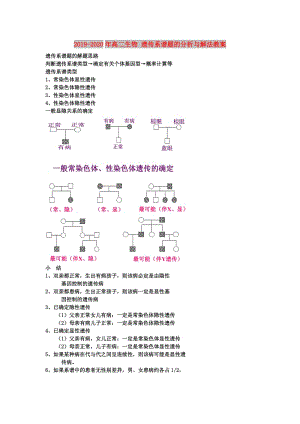 2019-2020年高二生物 遺傳系譜題的分析與解法教案.doc