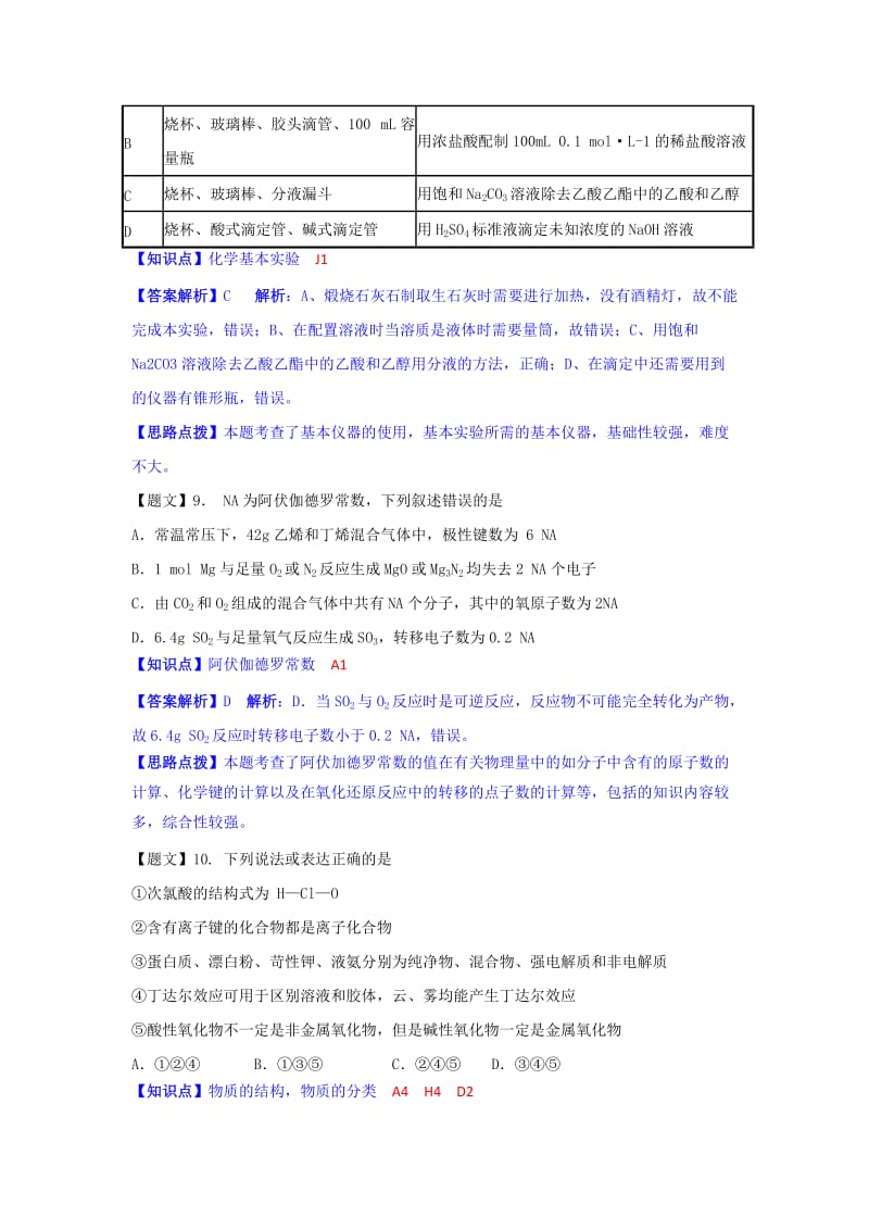 2019-2020年高三上学期第一次月考化学试题 含解析(IV).doc_第2页