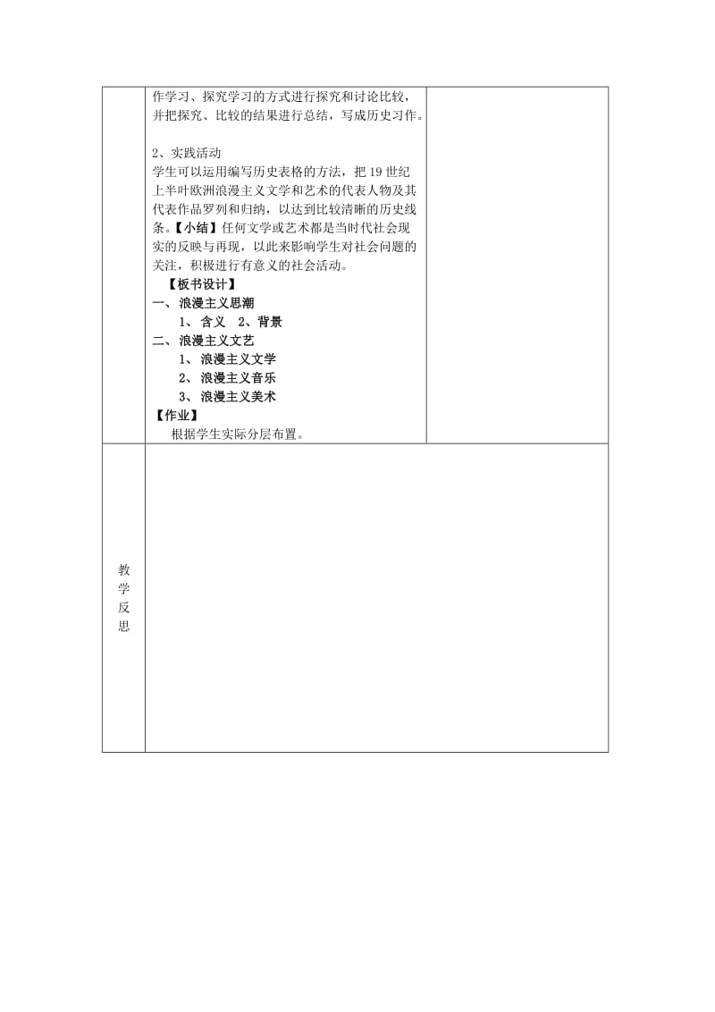 2019-2020年高中历史 专题八 第1课《工业革命时代的浪漫情怀》教案 人民版必修3.doc_第2页