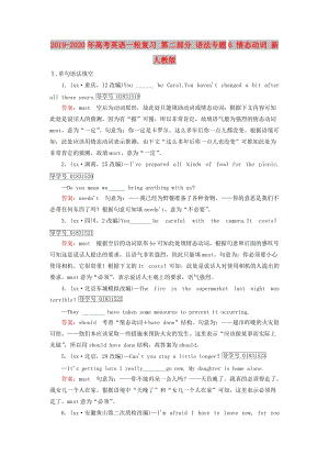 2019-2020年高考英語(yǔ)一輪復(fù)習(xí) 第二部分 語(yǔ)法專題6 情態(tài)動(dòng)詞 新人教版.doc