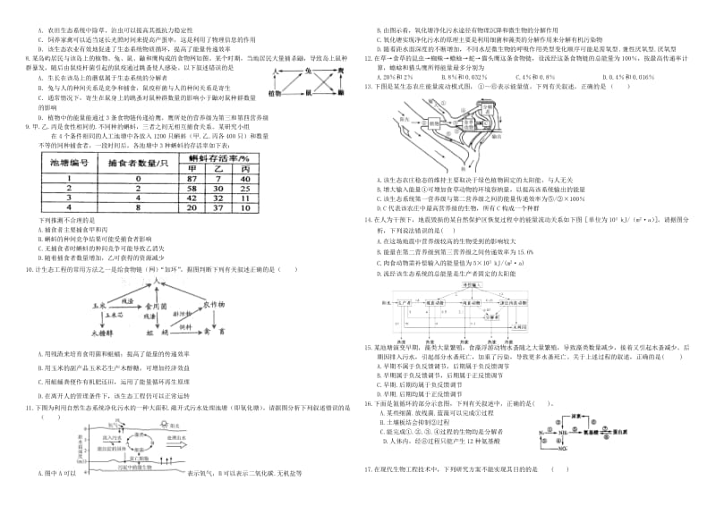 2019-2020年高三生物二轮复习 作业卷（三十二）生态系统的能量流动和物质循环（含解析）.doc_第2页