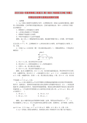 2019-2020年高考物理二輪復(fù)習(xí) 第一部分 考前復(fù)習(xí)方略 專題二 牛頓運(yùn)動(dòng)定律與直線運(yùn)動(dòng)限時(shí)訓(xùn)練.doc