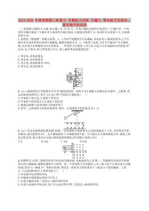 2019-2020年高考物理二輪復(fù)習(xí) 專題能力訓(xùn)練 專題九 帶電粒子在組合、復(fù)合場中的運(yùn)動.doc