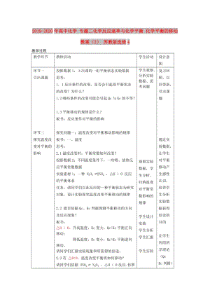 2019-2020年高中化學(xué) 專題二化學(xué)反應(yīng)速率與化學(xué)平衡 化學(xué)平衡的移動教案（2） 蘇教版選修4.doc