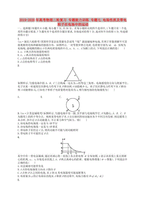 2019-2020年高考物理二輪復習 專題能力訓練 專題七 電場性質(zhì)及帶電粒子在電場中的運動.doc