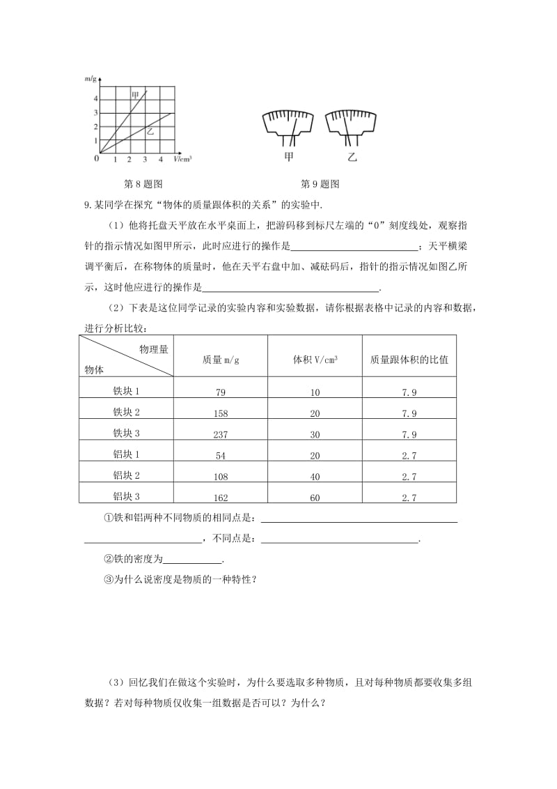 2019-2020年八年级物理上册 6.2 密度练习新人教版.doc_第2页