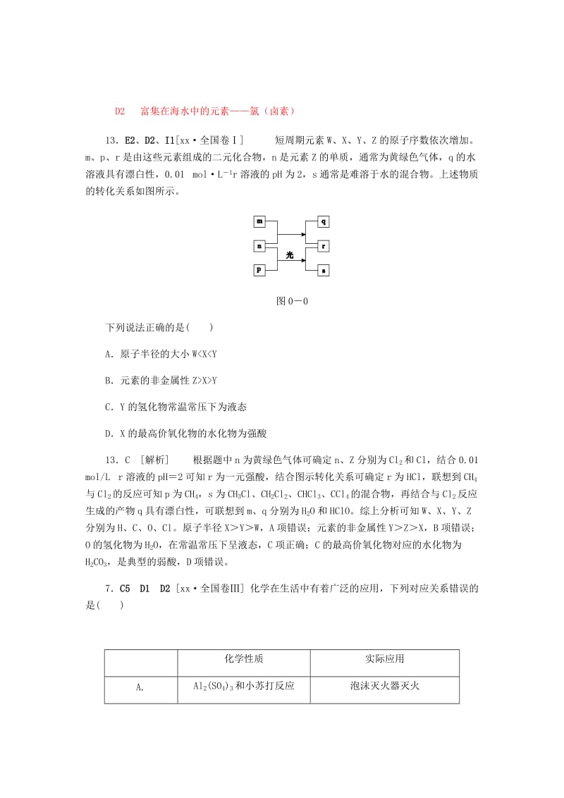 2019-2020年高考化学大一轮复习 真题汇编 D单元 非金属及其化合物 苏教版.doc_第2页