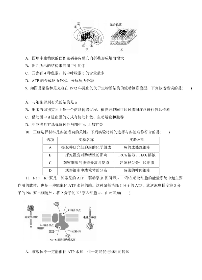 2019-2020年高三第一次质量检测试题 生物.doc_第3页