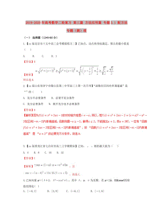 2019-2020年高考數學二輪復習 第三篇 方法應用篇 專題3.1 配方法 專題（測）理.doc