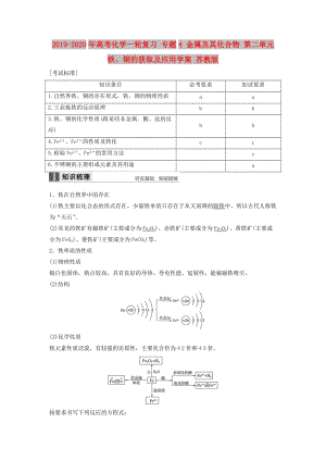 2019-2020年高考化學(xué)一輪復(fù)習(xí) 專(zhuān)題4 金屬及其化合物 第二單元 鐵、銅的獲取及應(yīng)用學(xué)案 蘇教版.doc