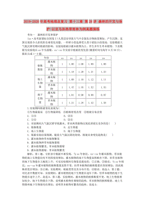 2019-2020年高考地理總復(fù)習(xí) 第十三章 第28講 森林的開發(fā)與保護(hù)-以亞馬孫熱帶雨林為例真題演練.doc