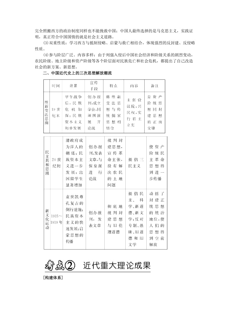 2019-2020年高考历史二轮专题复习讲义 第06讲 近代中国的思想解放潮流及重大理论成果.doc_第3页