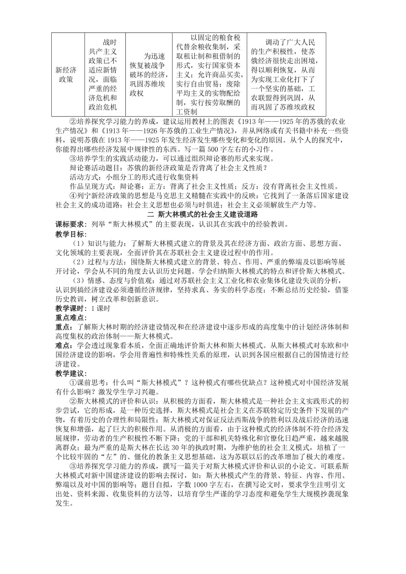 2019-2020年高一历史专题七 苏联社会主义建设的经验与教训 人民版 必修2.doc_第2页